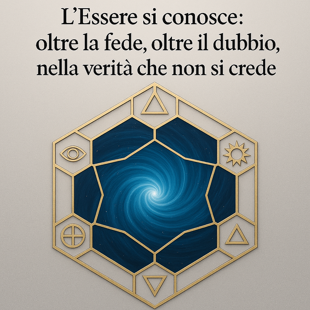 L’Essere si conosce: oltre la fede, oltre il dubbio, nella verità che non si crede